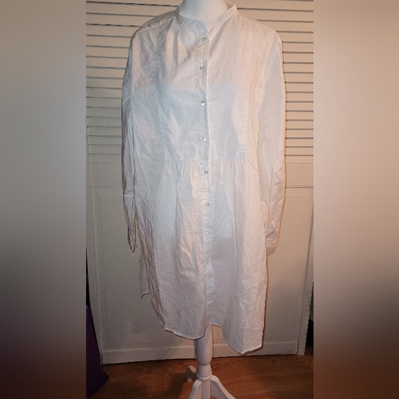 Partage White Button Down Long Sleeve Shirt Size F (One Size Fits Most) - Picture 1 of 8